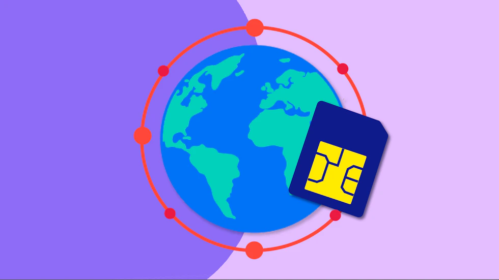 A globe with a SIM card beside it