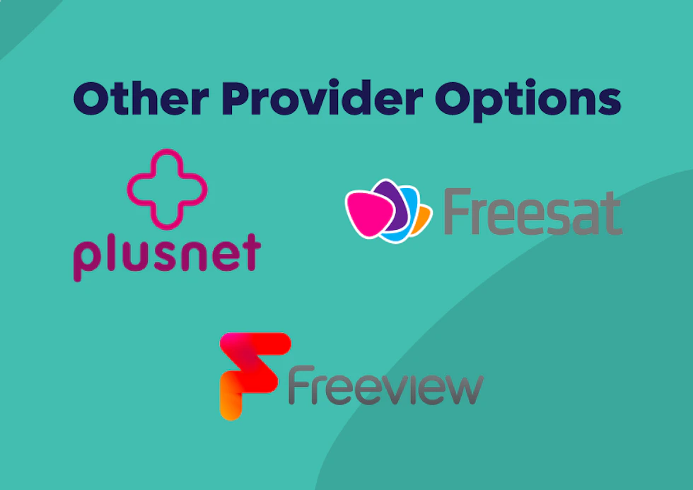 'Other Provider Options' in bold at the top, then the Plusnet, Freesat and Freeview logos beneath.