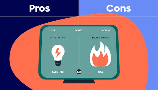 A smart meter display showing both electricity and gas usage