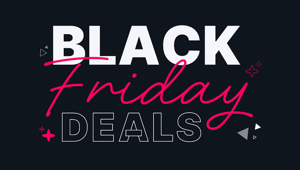 The words 'Black Friday Deals' against a black background