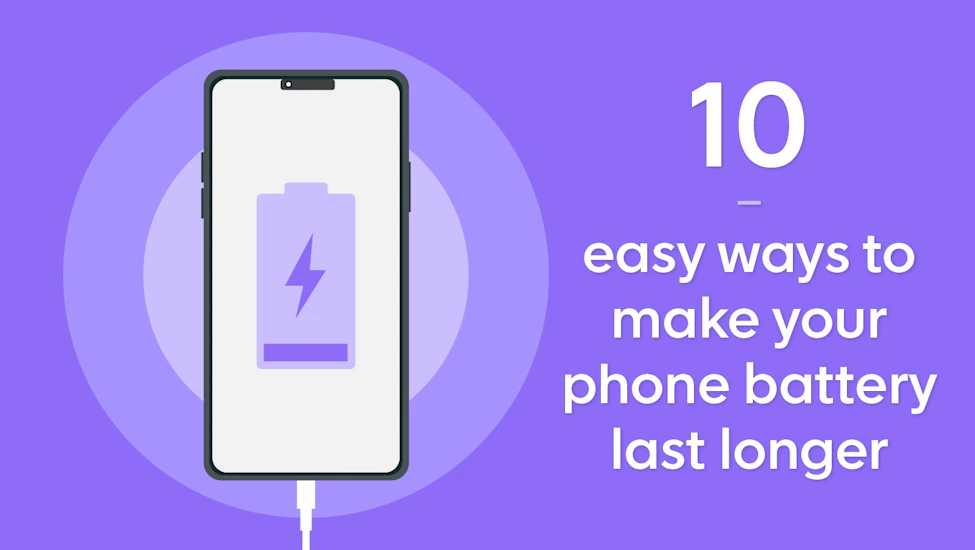 A phone plugged in on charge with the battery symbol beside it, then the title to the right of it.