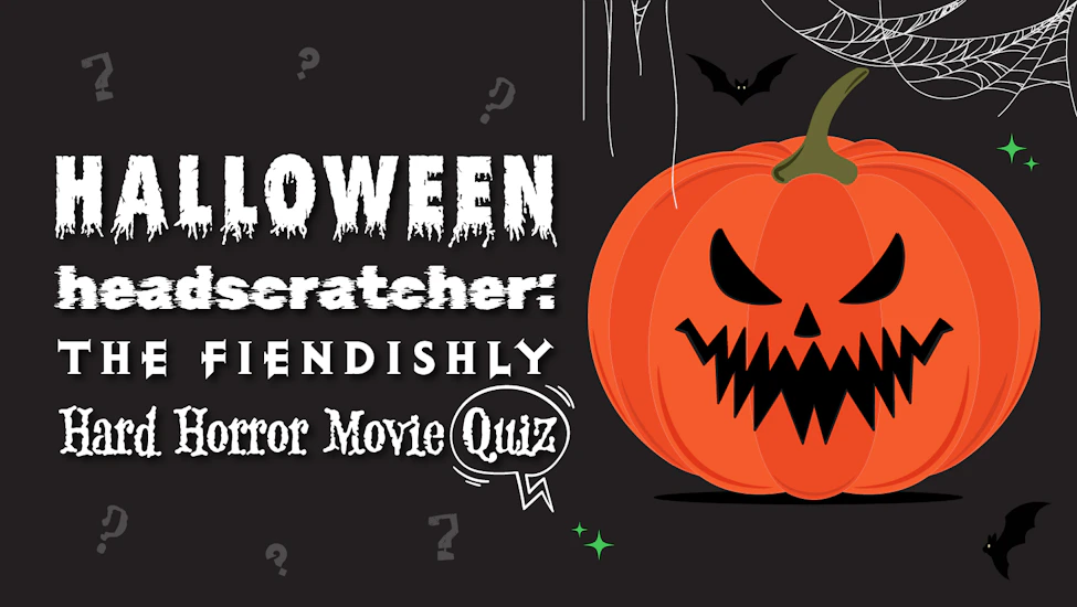 A fiendish-looking jack-o-lantern, beside the title of the quiz